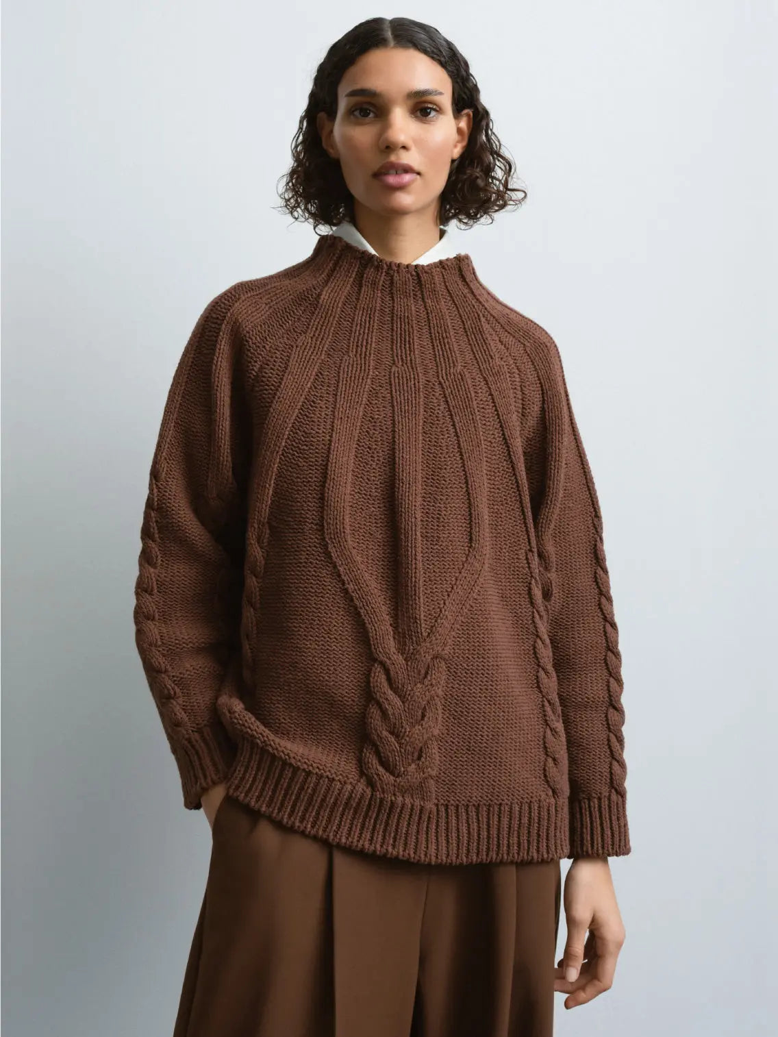 Cotton Cable Sweater Madera Cordera