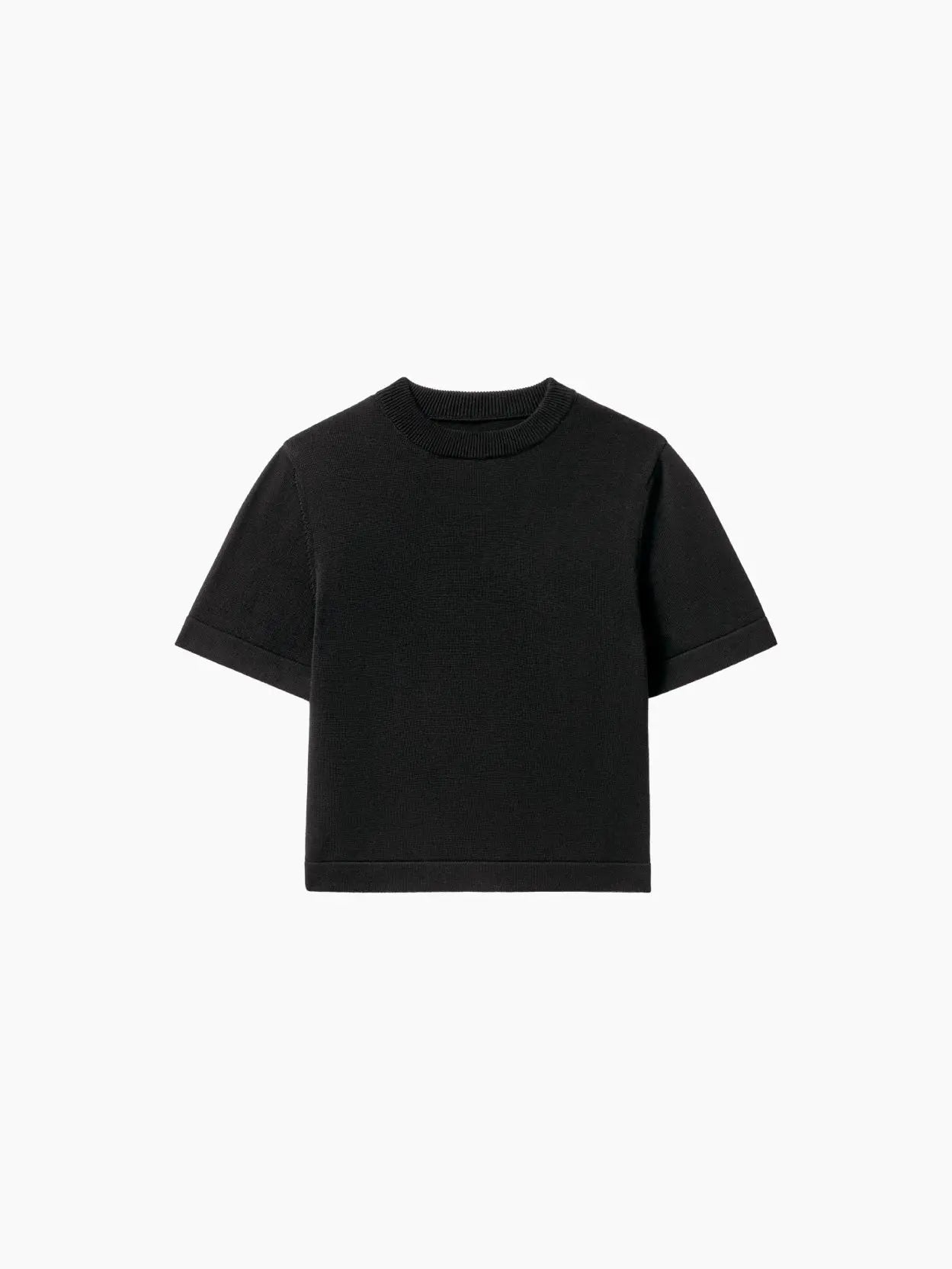 A Cordera Cotton T-Shirt Black is displayed on a white background. The shirt features a round neckline and a simple, classic design with no visible logos or patterns, perfect for your next visit to BassalStore in Barcelona.