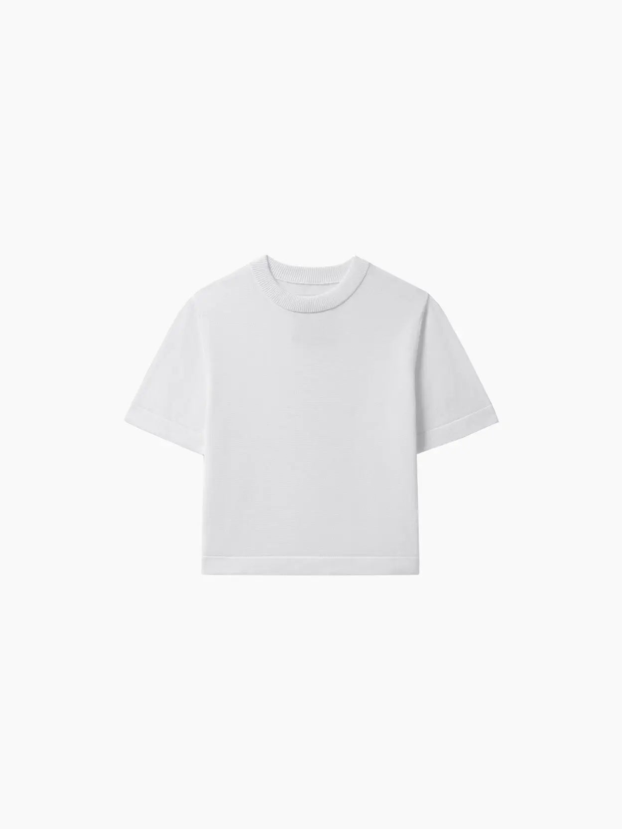 A Cotton T-Shirt White from Cordera is displayed against a white background. The t-shirt, available in their Barcelona store, has a round neckline and appears to be made of a light, comfortable fabric. The overall design is simple and classic.
