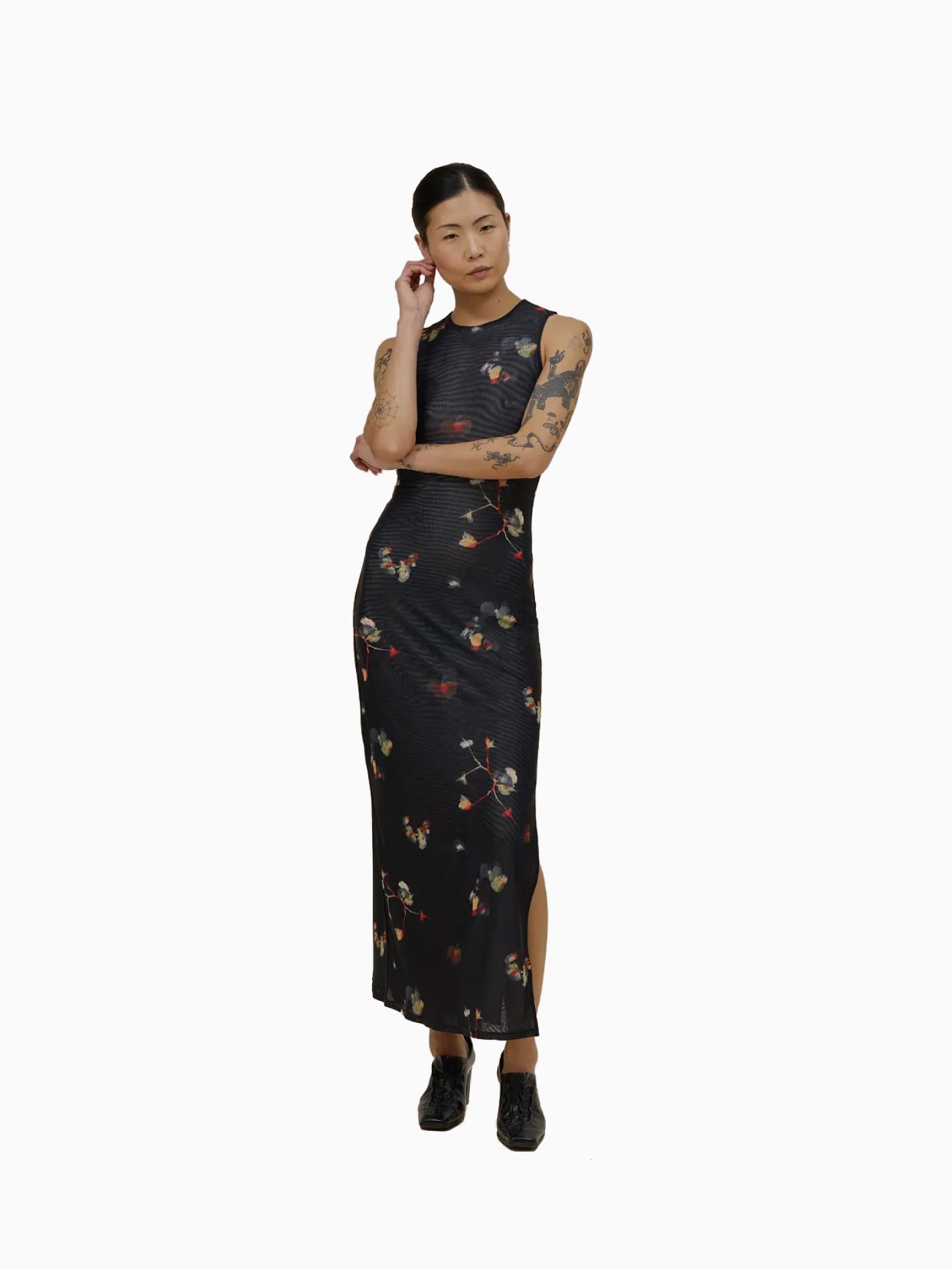 Duet Dress Black Pansy