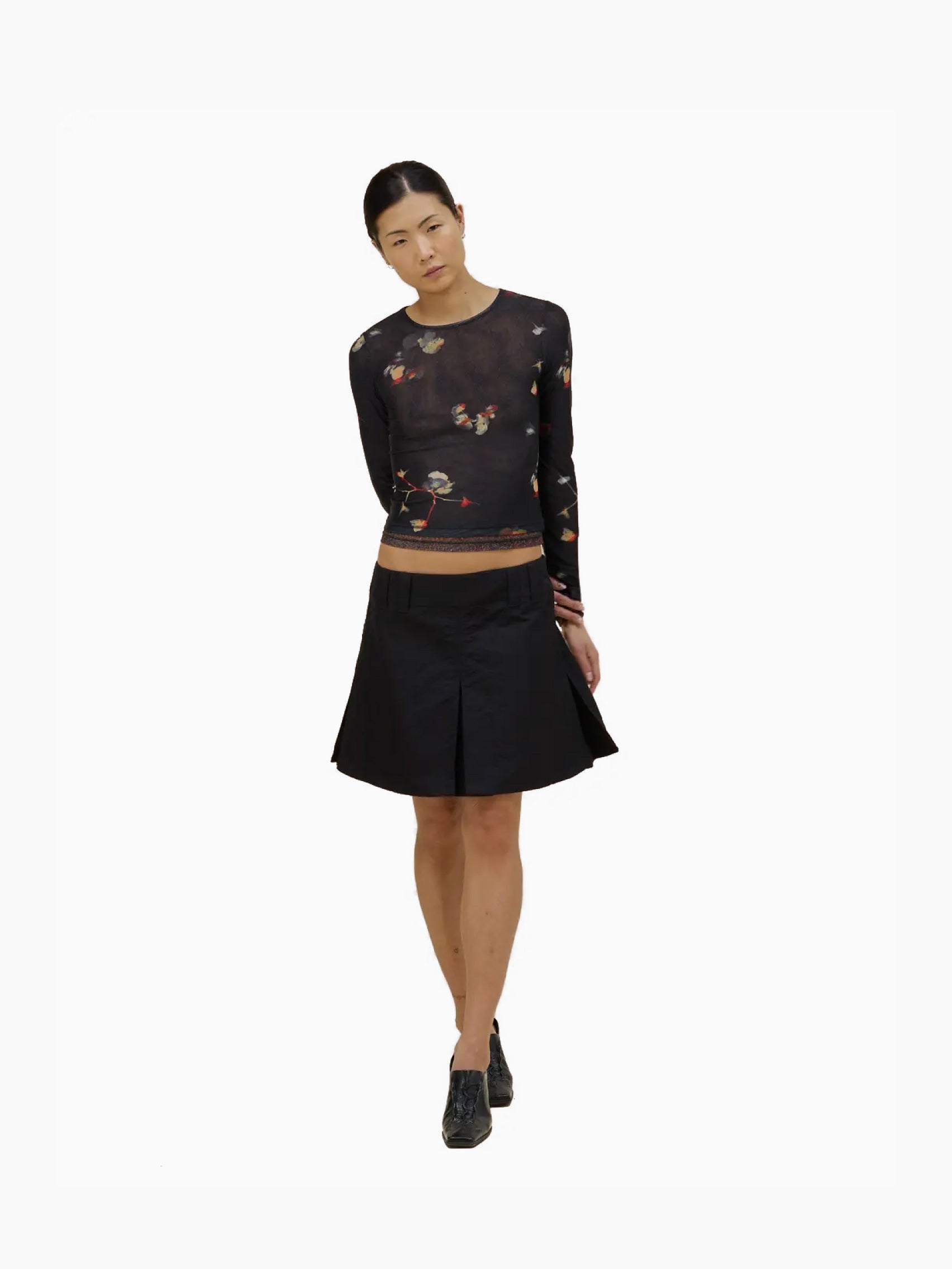 Duet Top Black Pansy