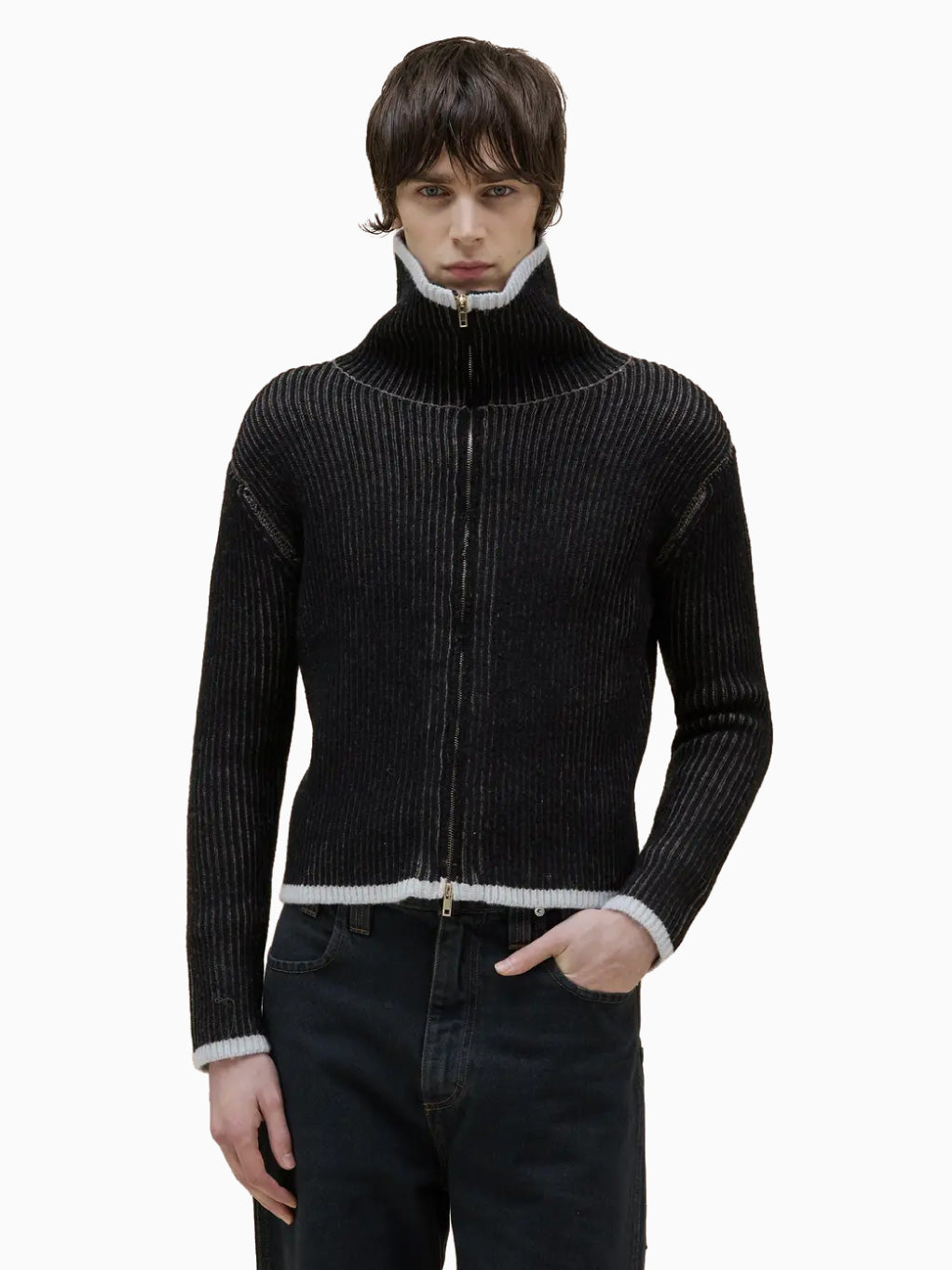 Huddle Zip Sweater Blackbird