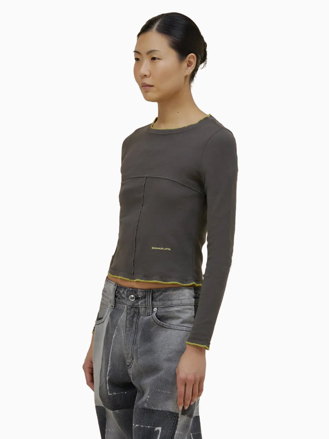Lapped Baby Crewneck Charcoal Edge