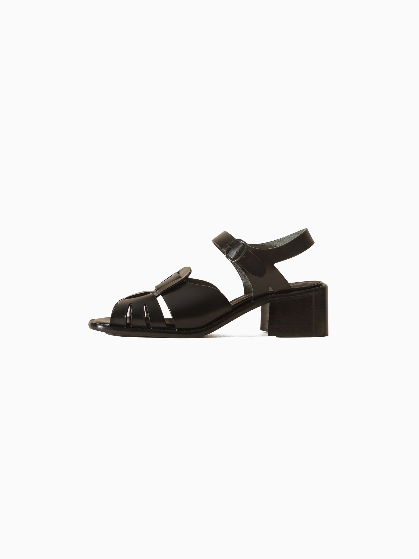 Ancora Squared Heeled Slide Black