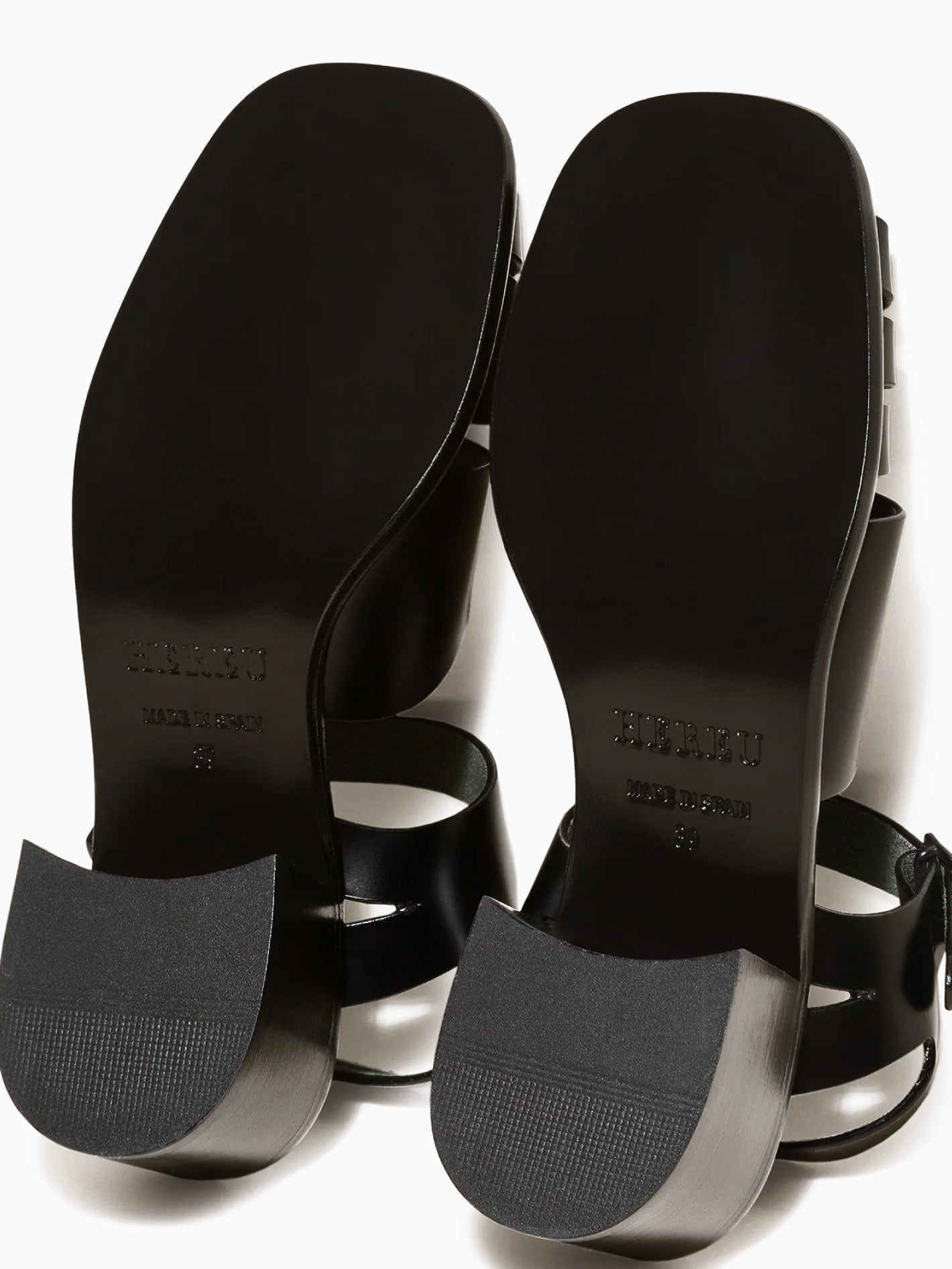 Ancora Squared Heeled Slide Black