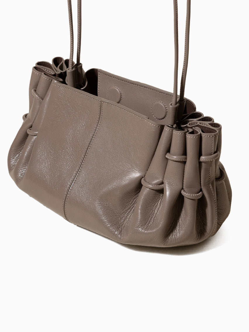 Arta Pleated Shoulder Bag Dark Taupe