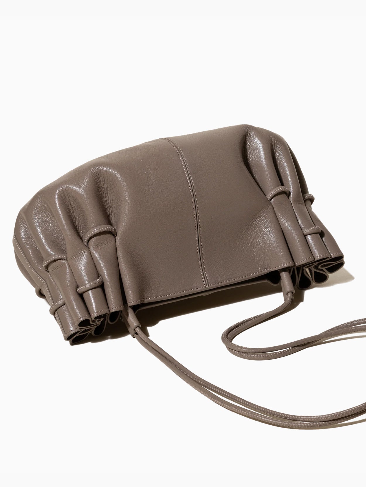 Arta Pleated Shoulder Bag Dark Taupe