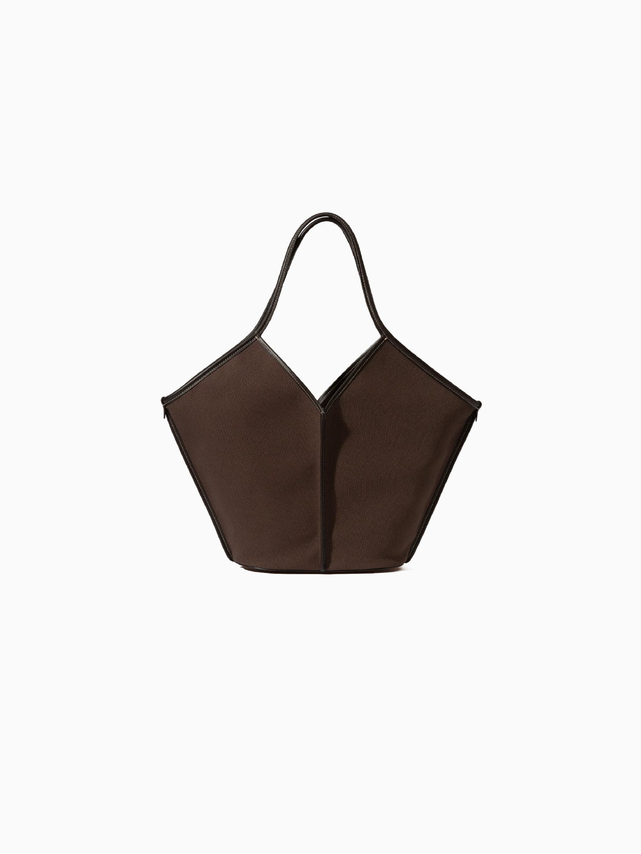 Calella Leather-trimmed Organic Cotton Tote Bag Dark Brown