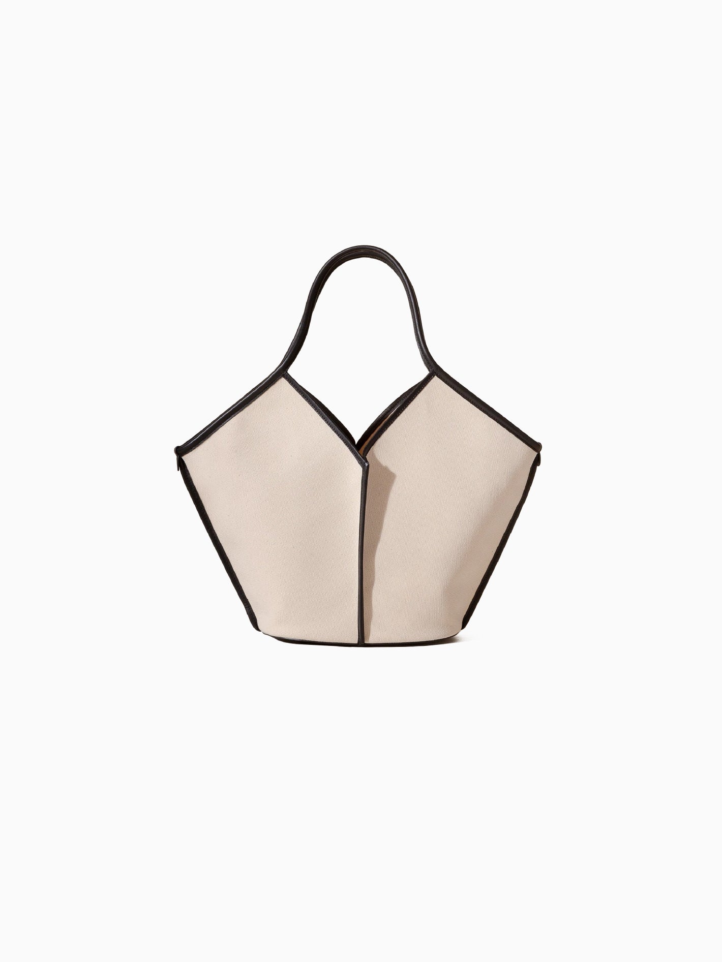 Calella Leather-trimmed Organic Cotton Tote Bag Ivory