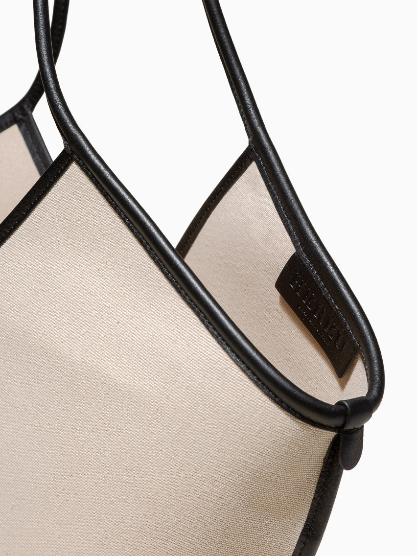 Calella Leather-trimmed Organic Cotton Tote Bag Ivory