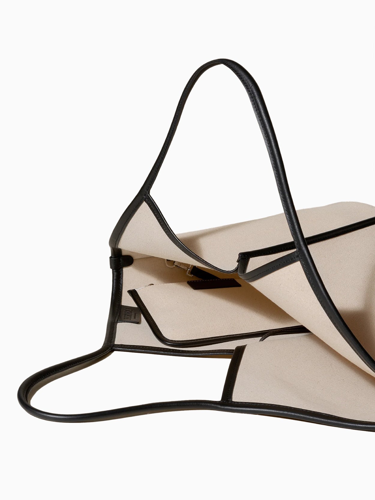 Calella Leather-trimmed Organic Cotton Tote Bag Ivory