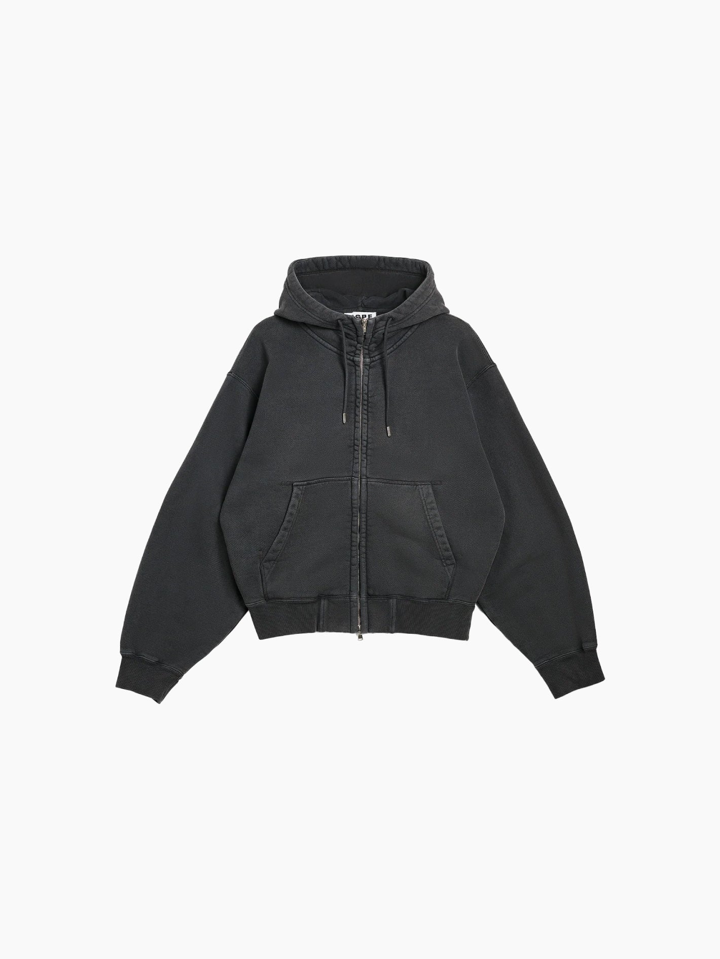 Bubble Zip Hoodie Washed Black