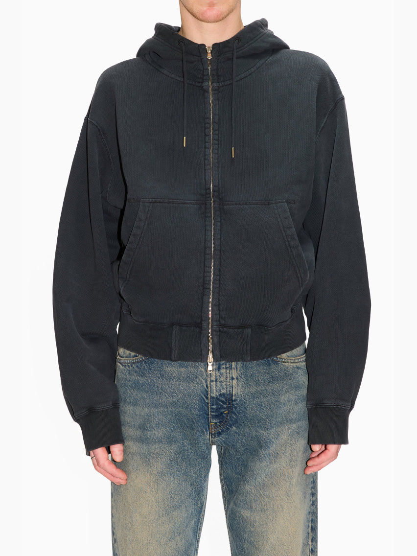 Bubble Zip Hoodie Washed Black