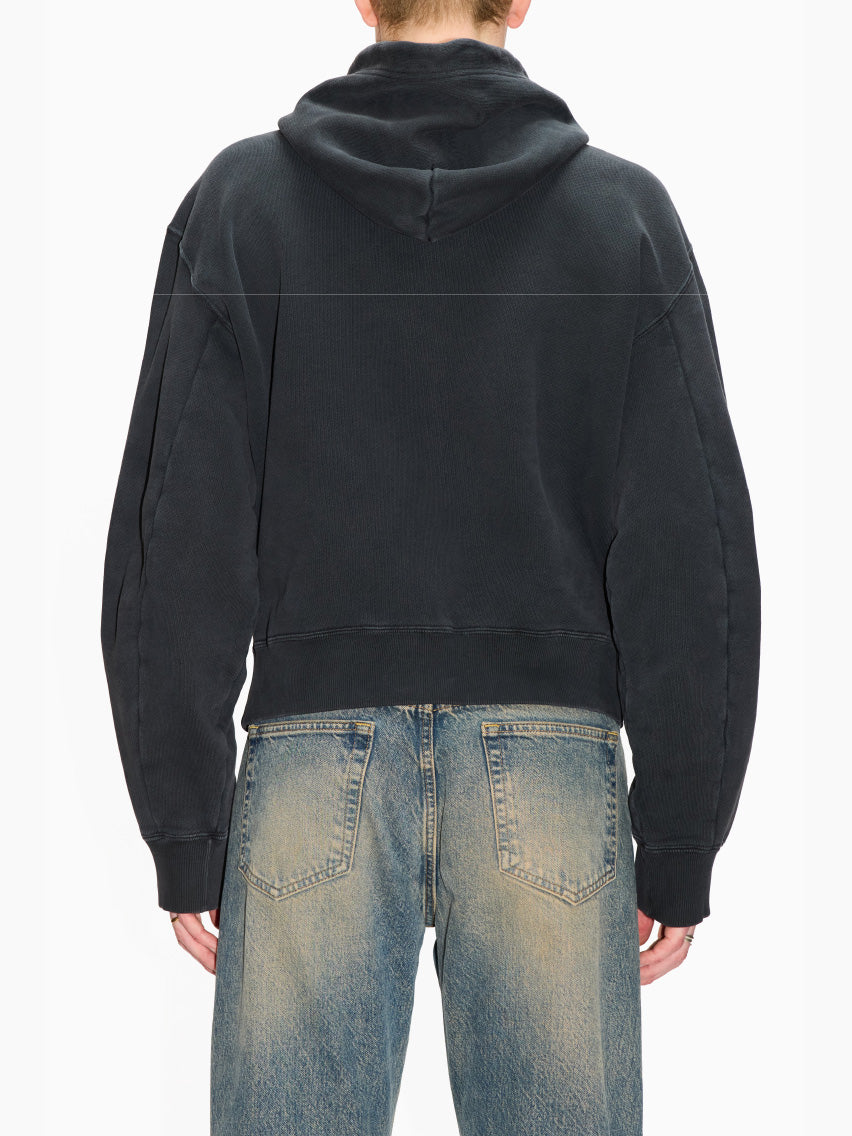 Bubble Zip Hoodie Washed Black