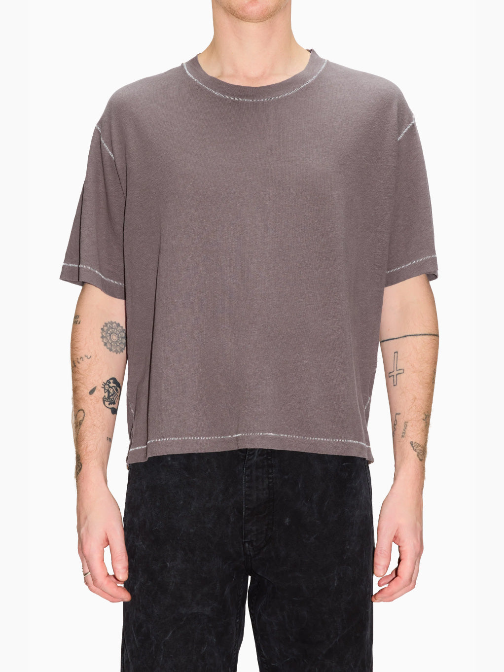 Boxy Roll Tee Vintage Khaki