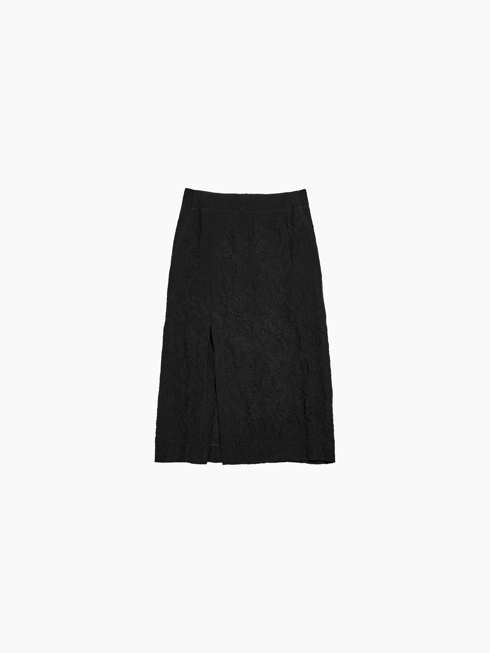 Crush Skirt Black Crinkle