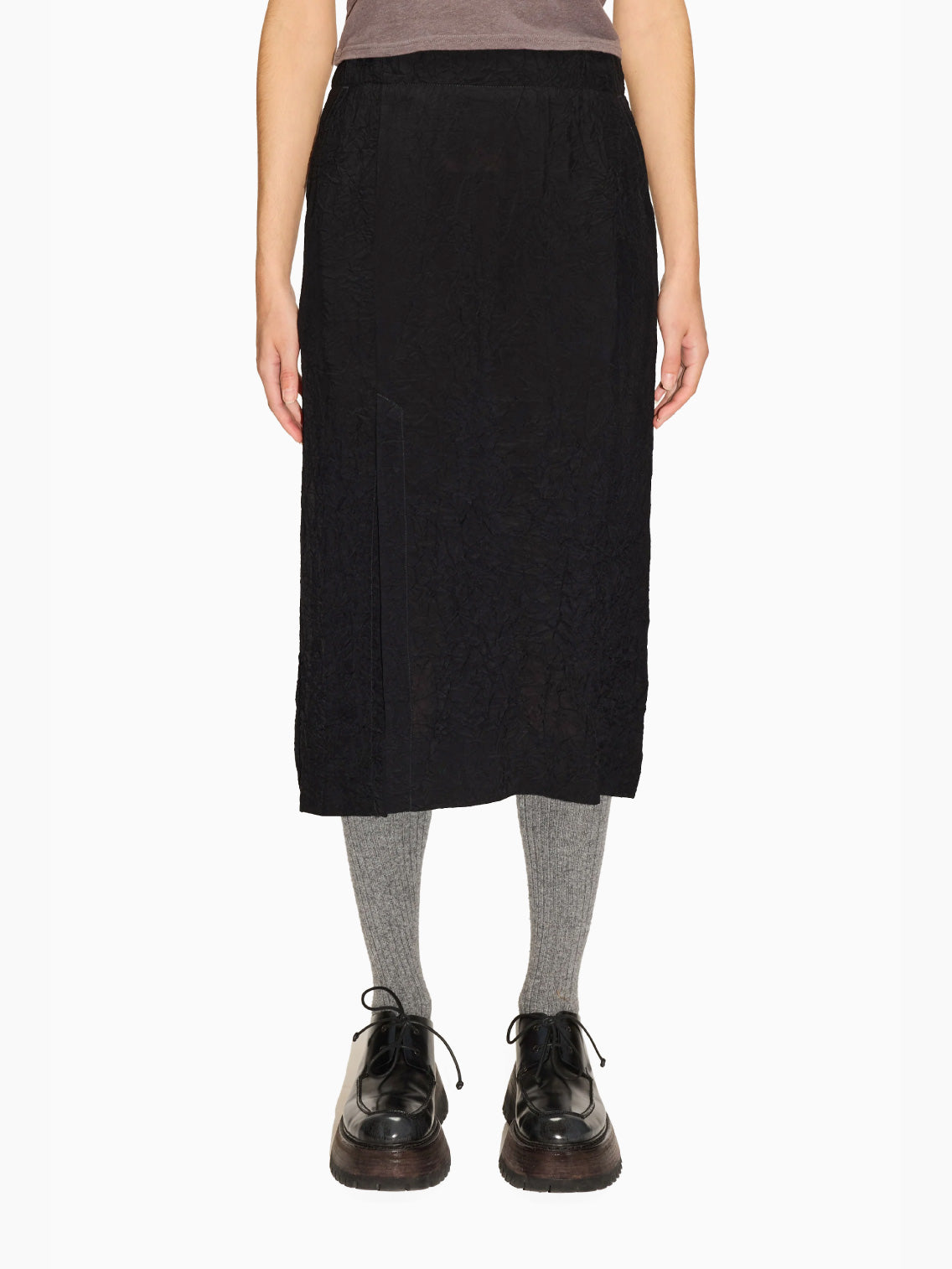 Crush Skirt Black Crinkle