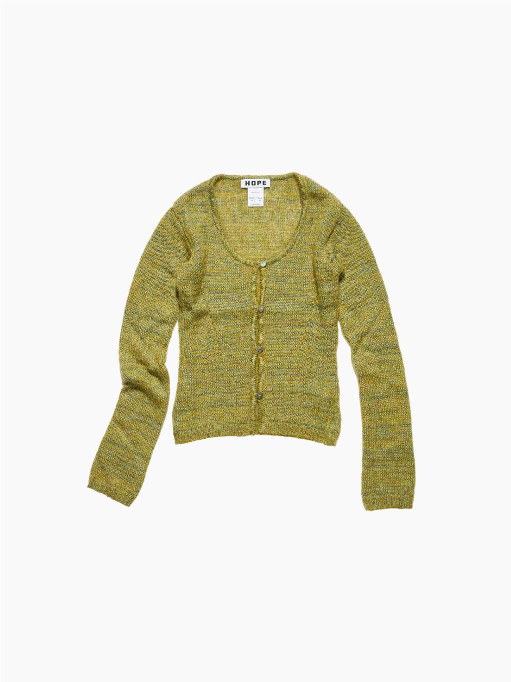 Gelle Cardigan Yellow Green Melange