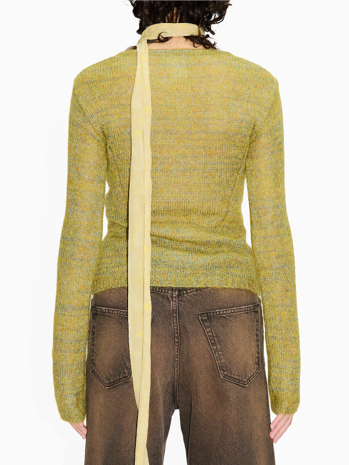 Gelle Cardigan Yellow Green Melange