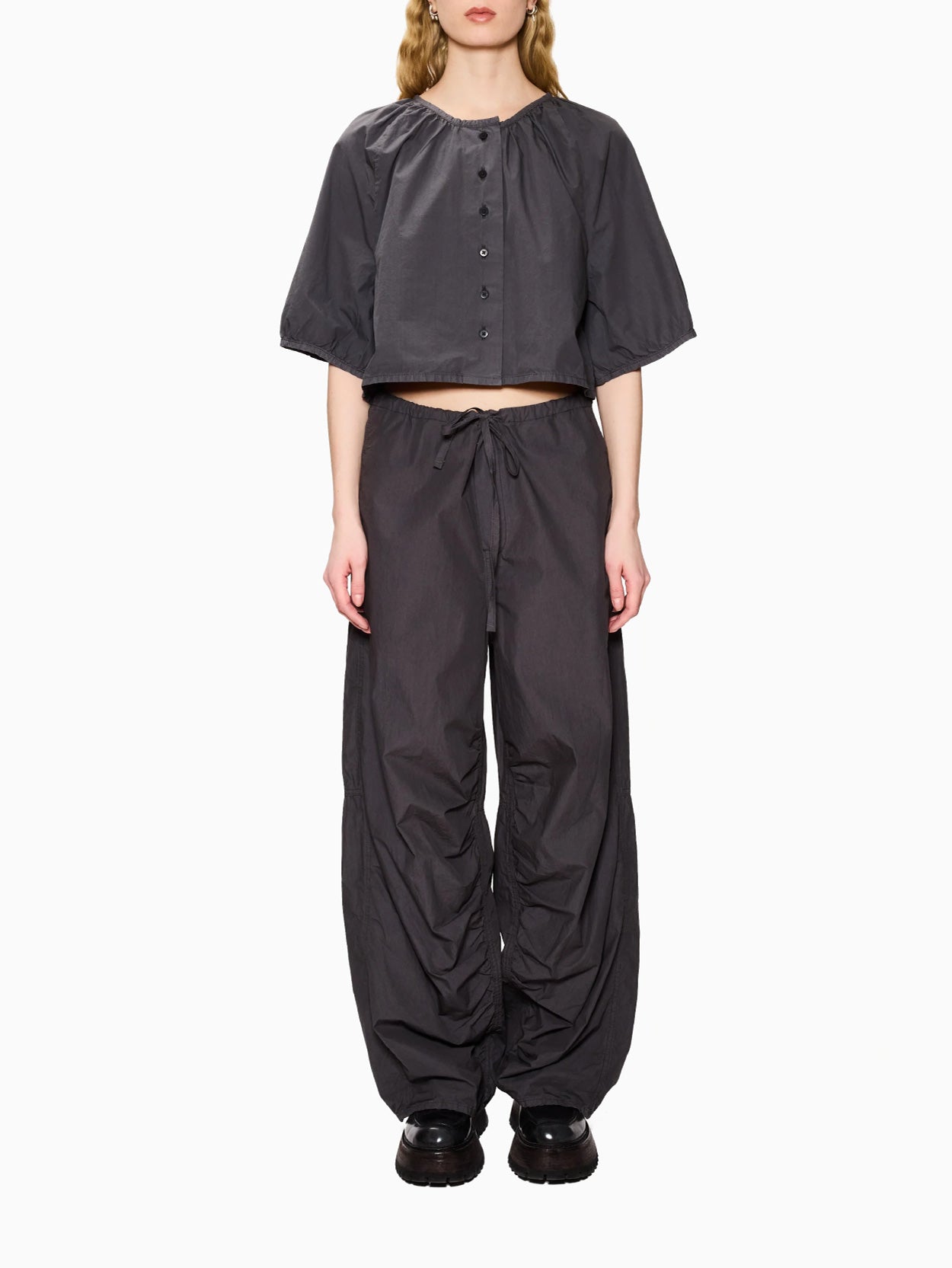 Humble Top Faded Black Poplin