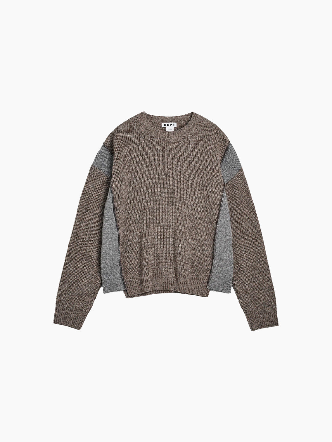 Patched Sweater Beige Melange