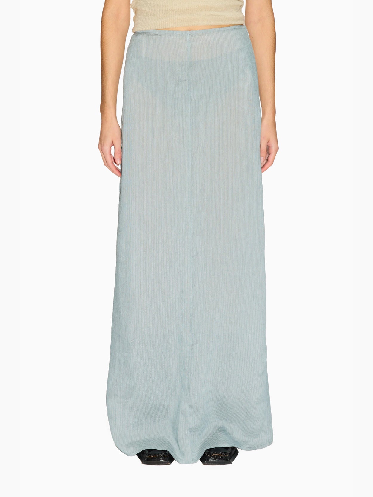 Read Skirt Blue Silk Stripe
