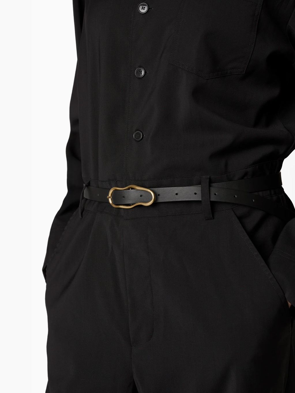 Groviglio Black Leather Belt