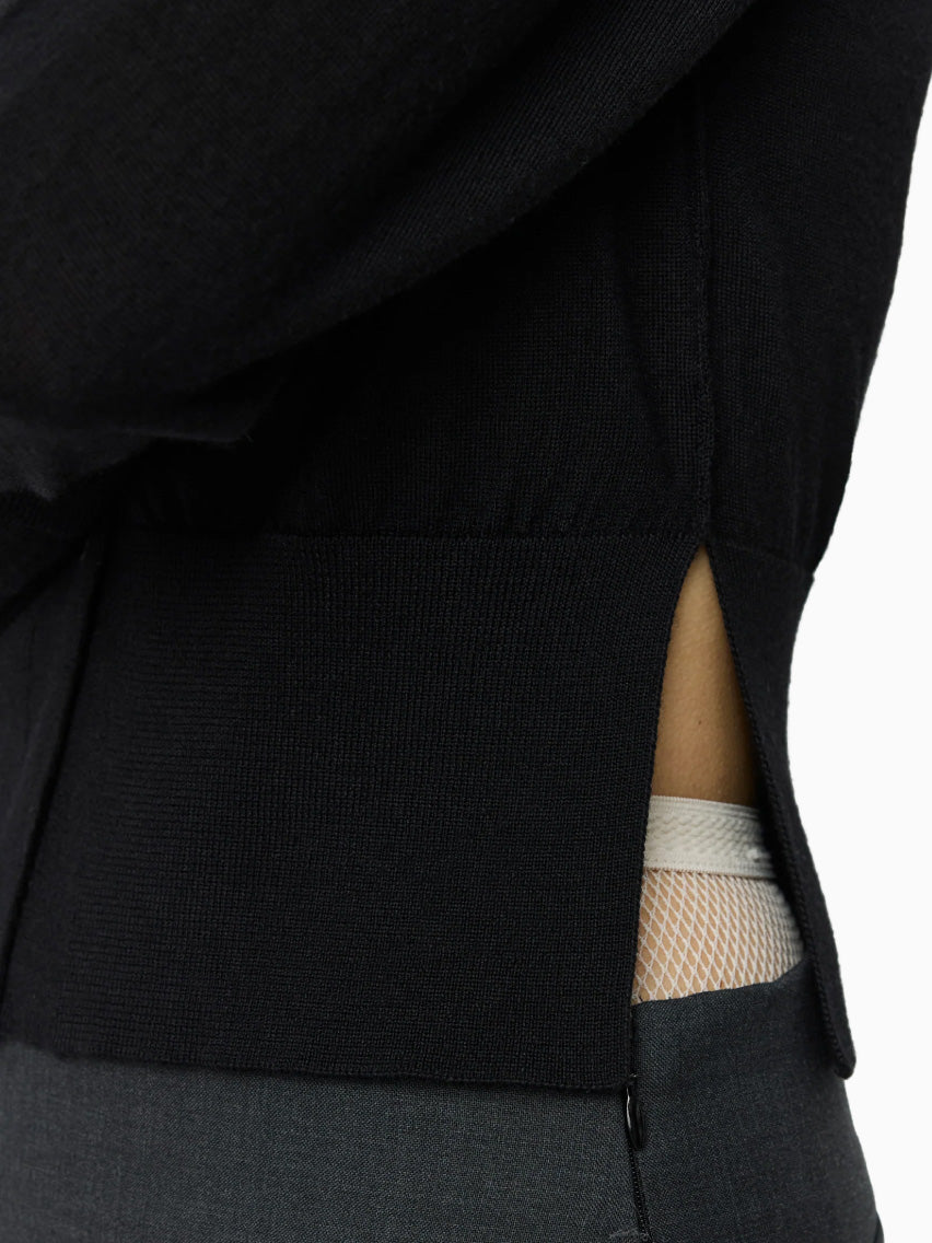 Appointment Cardigan Black Merino Silk