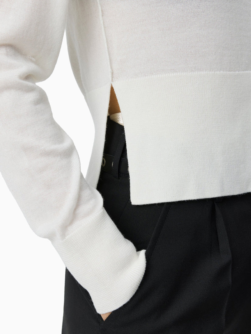 Appointment Cardigan Ecru Merino Silk