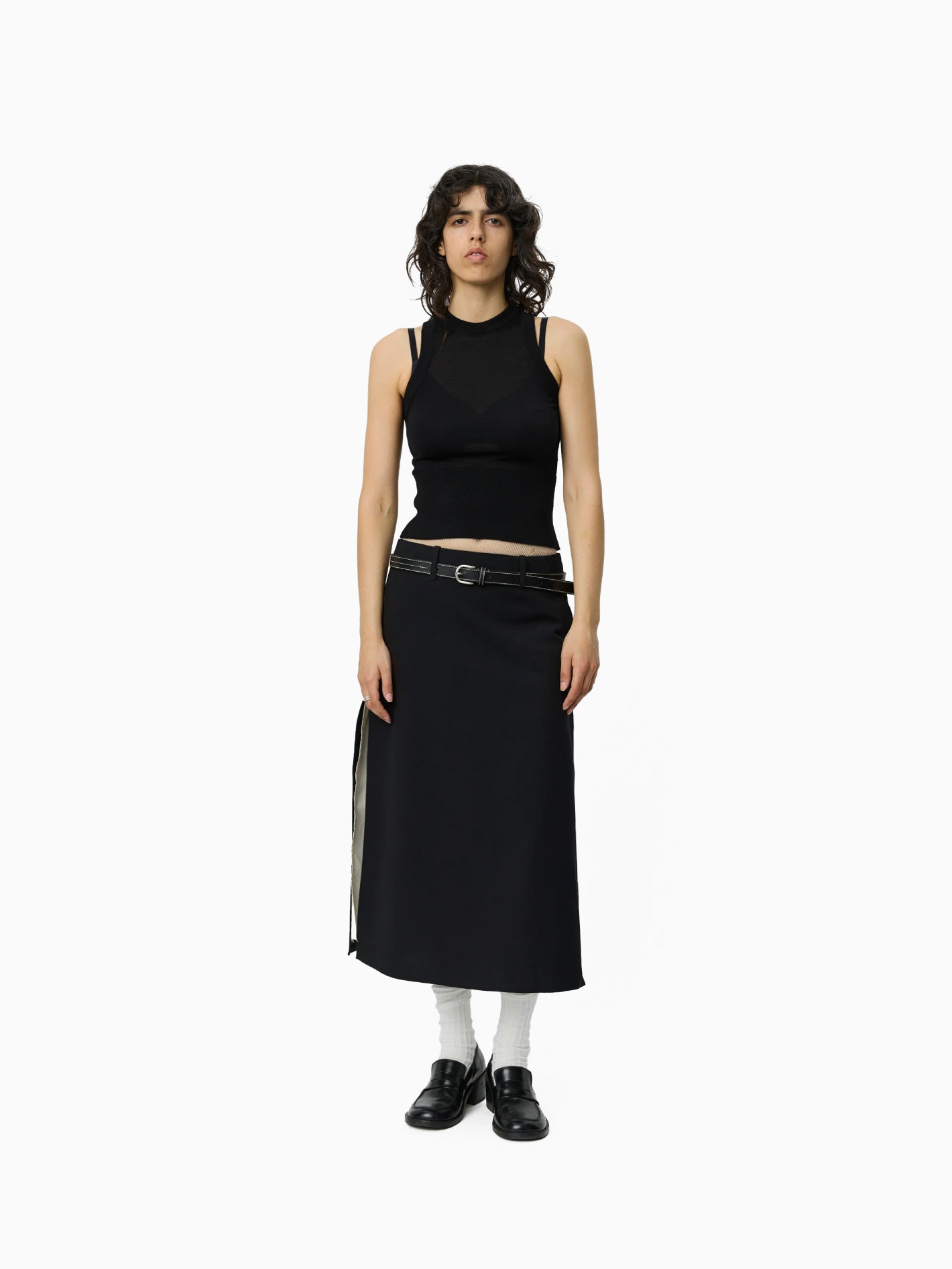 Appointment Top Black Merino Silk