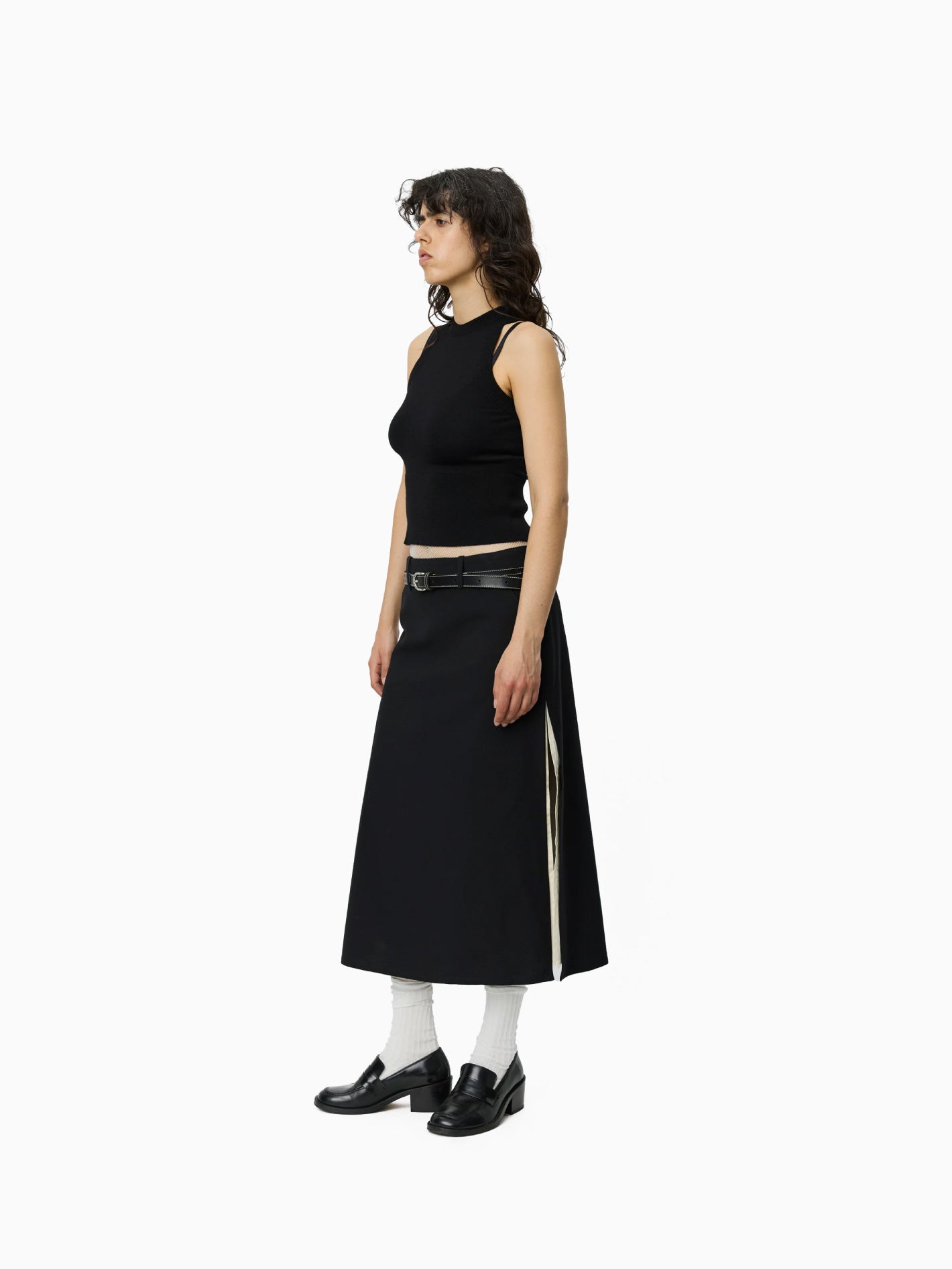 Appointment Top Black Merino Silk