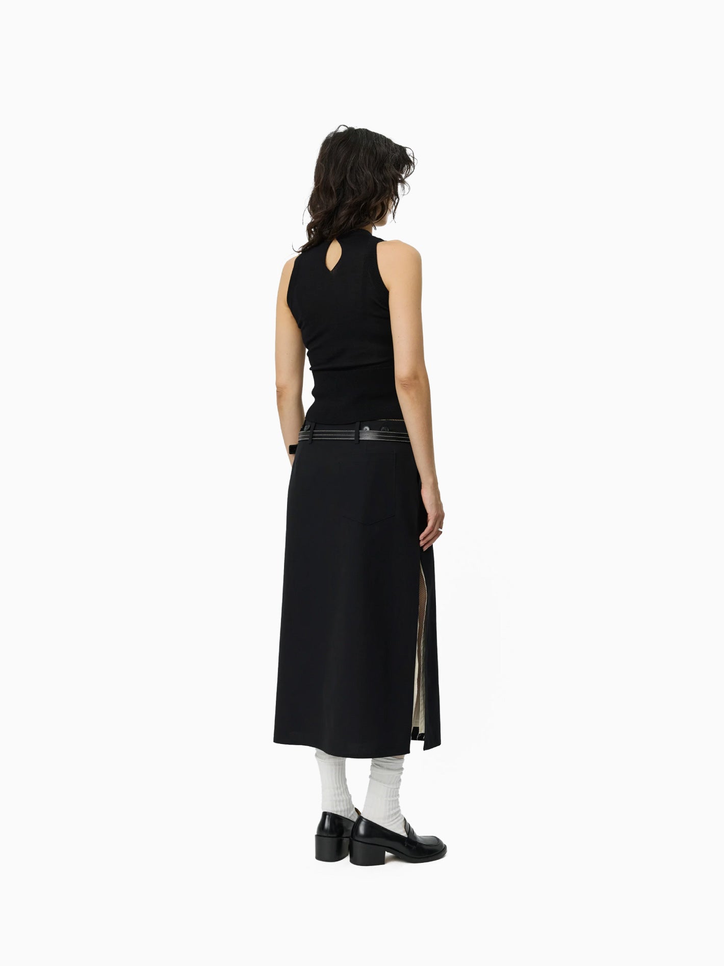 Appointment Top Black Merino Silk