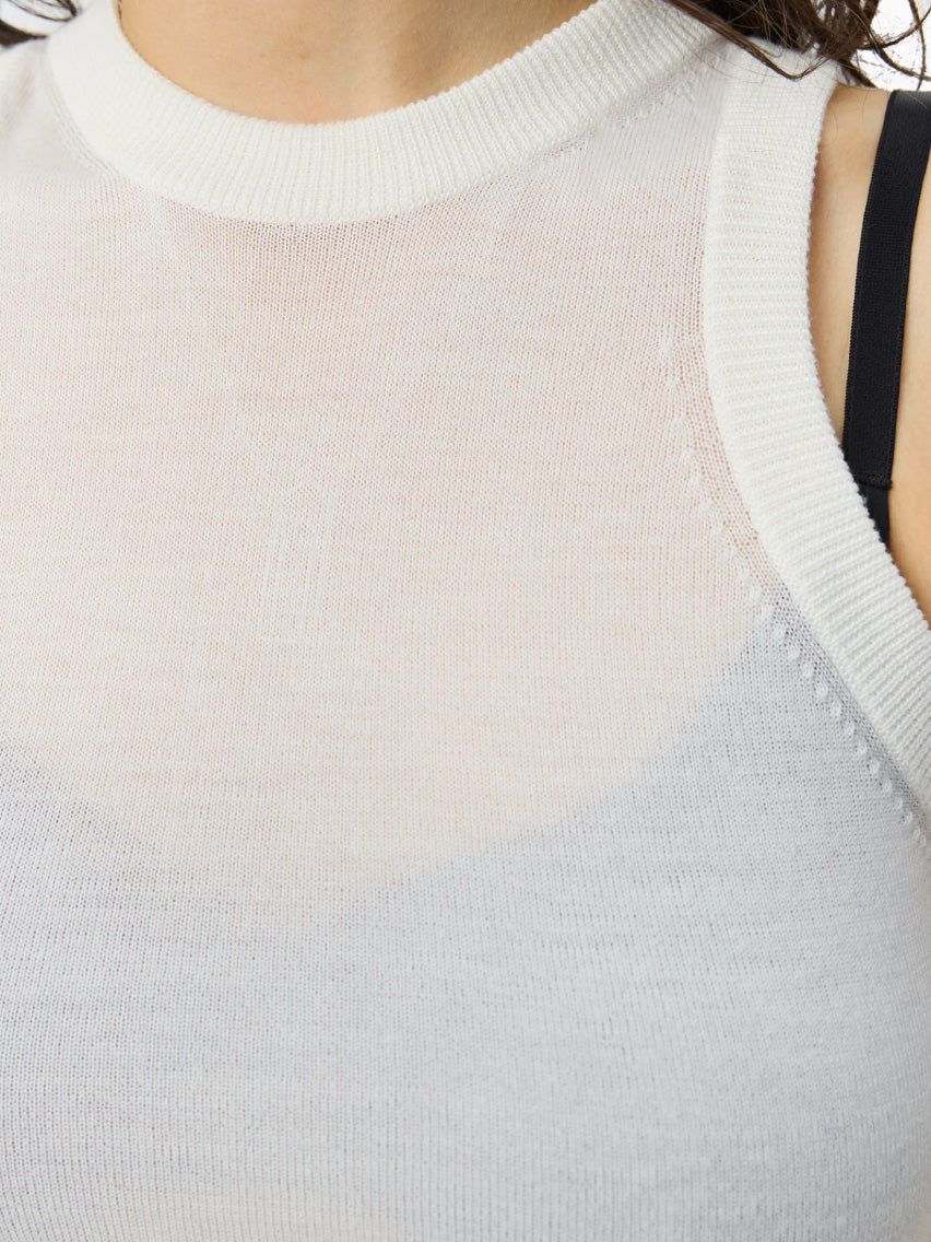 Appointment Top Ecru Merino Silk