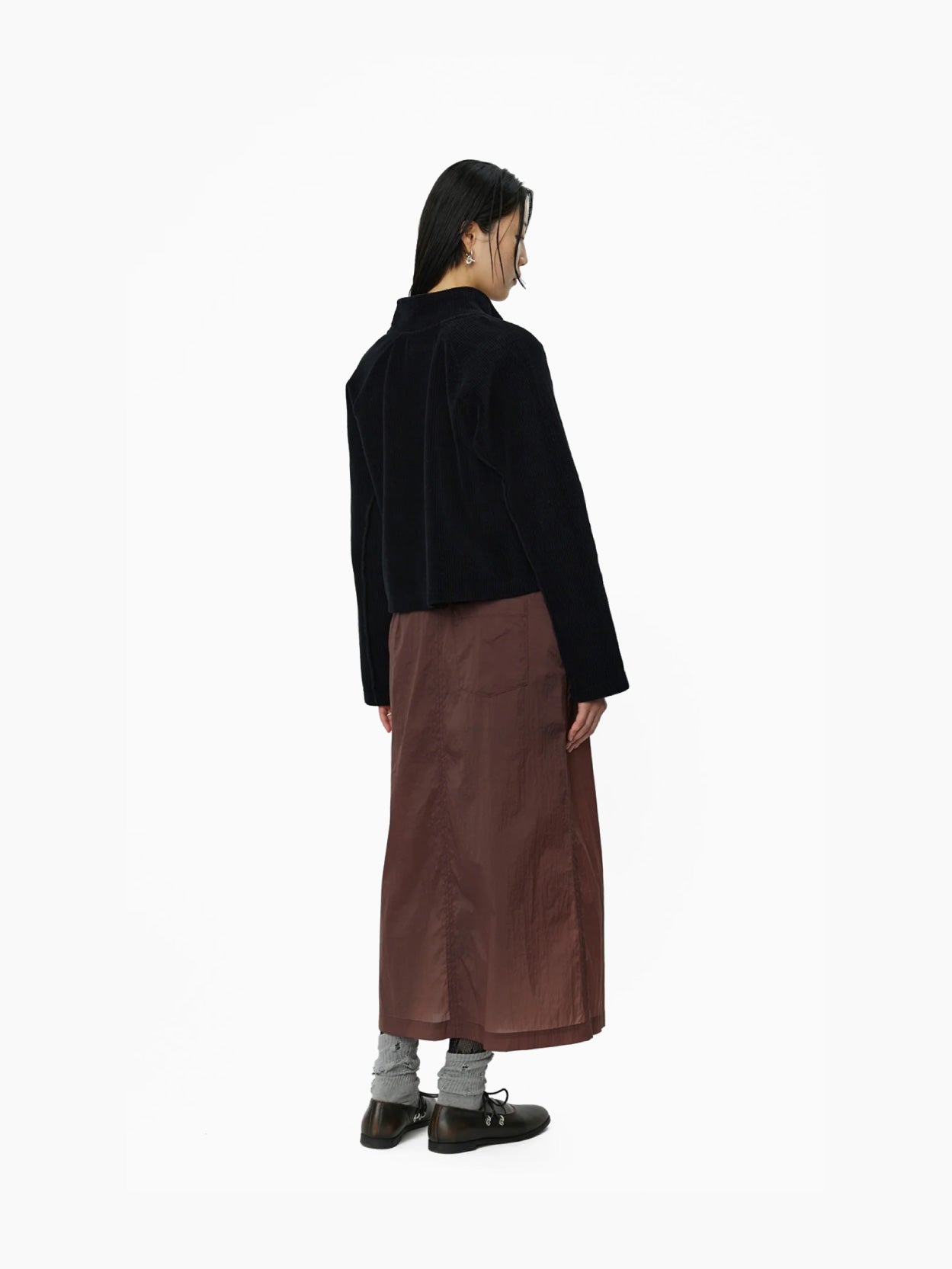 Classic Wrap Skirt Merlot Crinkled Tech