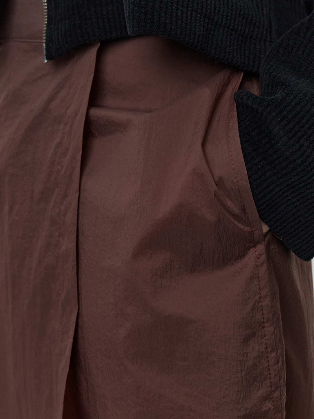 Classic Wrap Skirt Merlot Crinkled Tech