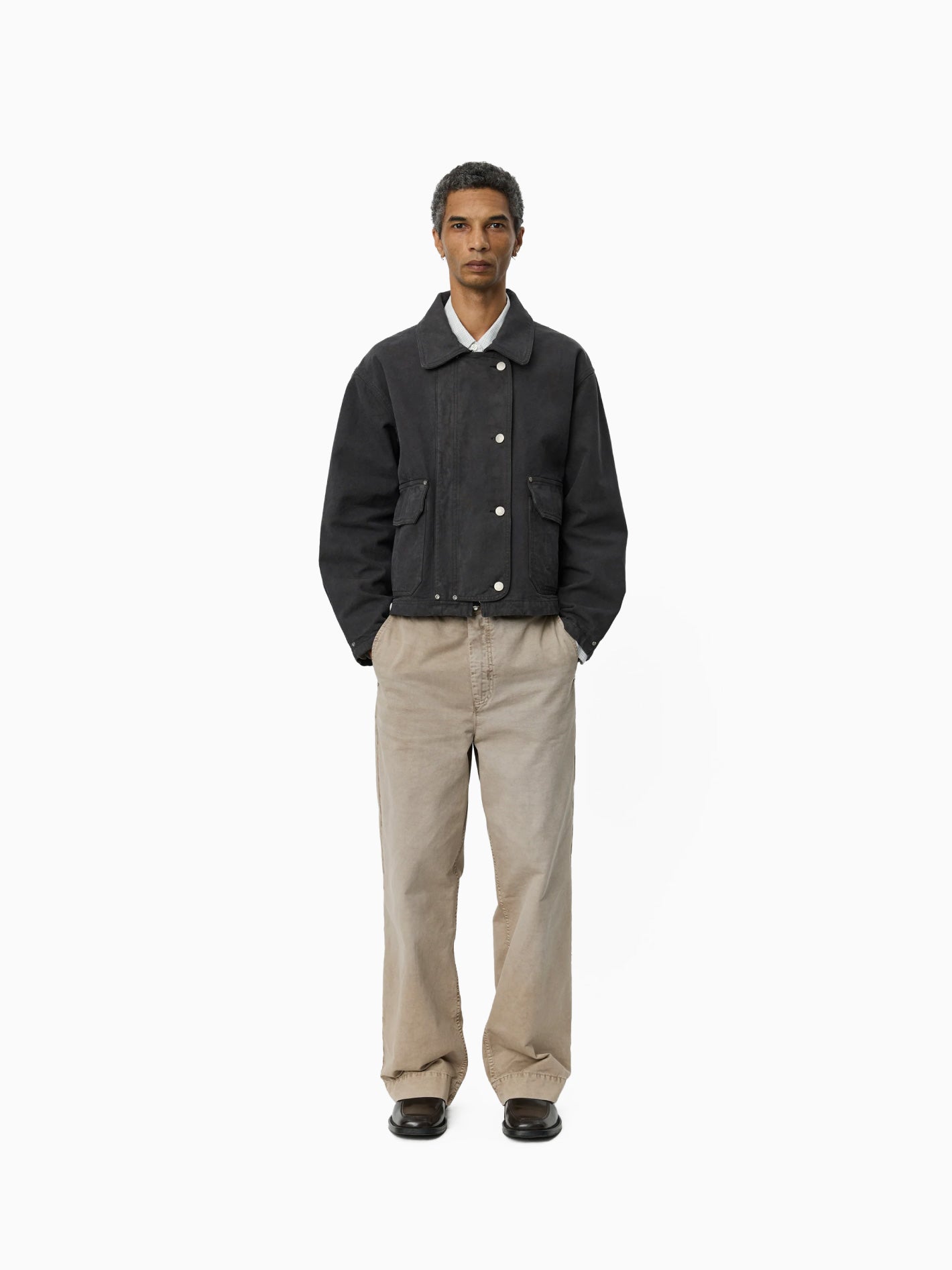 Courier Jacket Washed Grey Canvas