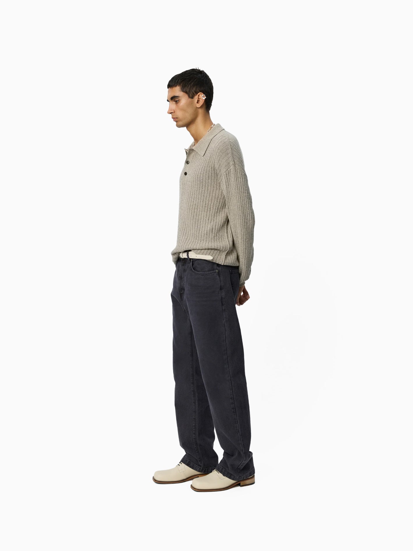 Digit Polo Knit Oatmeal Grains
