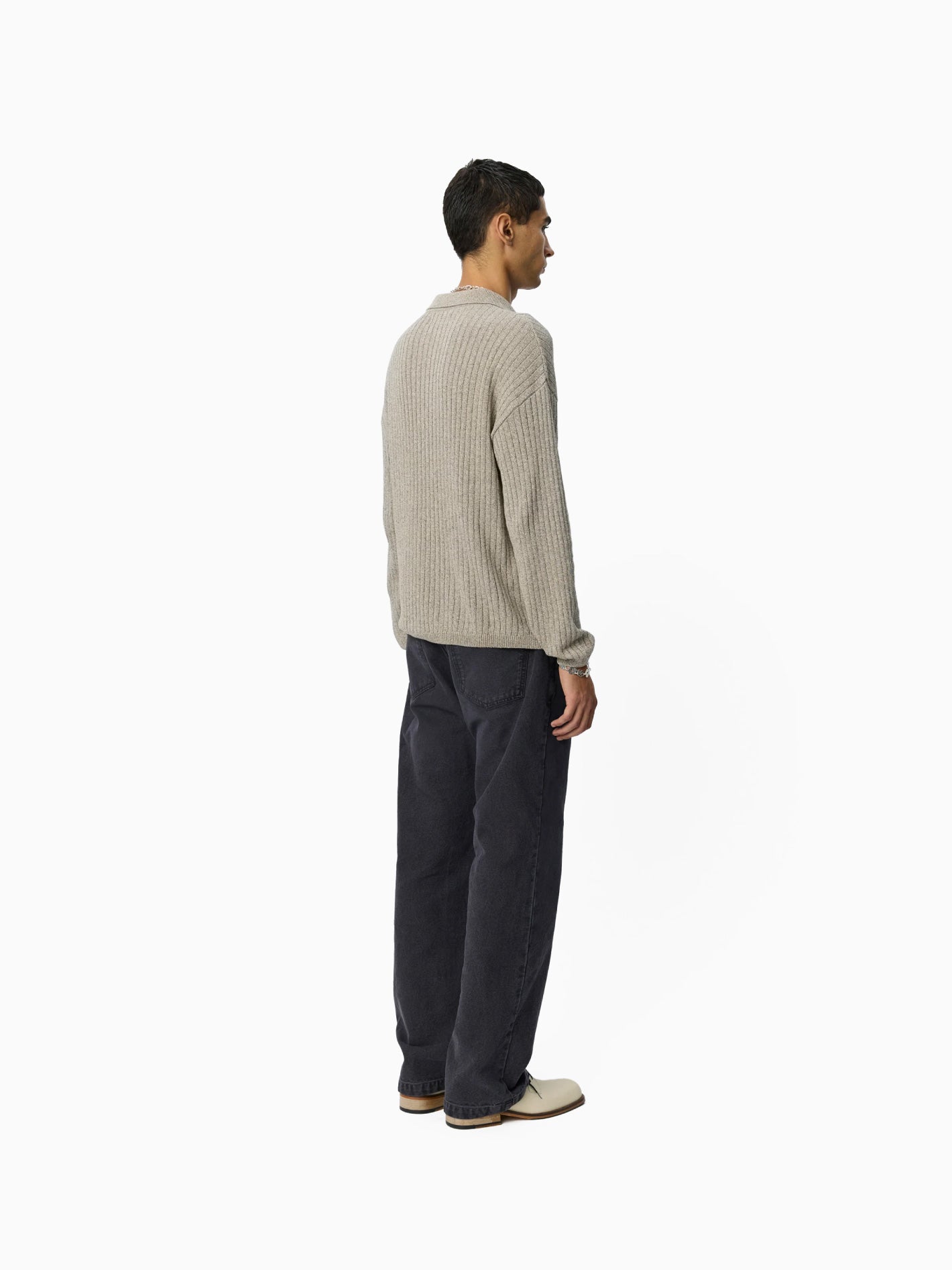 Digit Polo Knit Oatmeal Grains