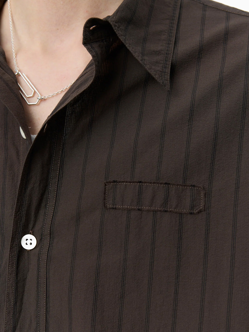 Essay Shirt Dark Brown Triple Stripe
