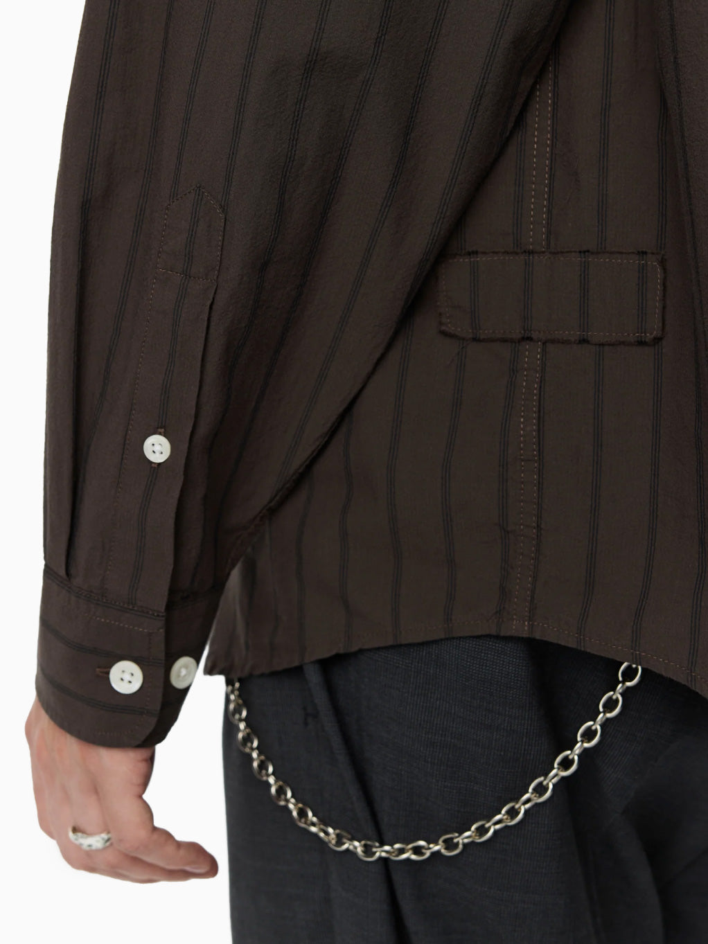 Essay Shirt Dark Brown Triple Stripe