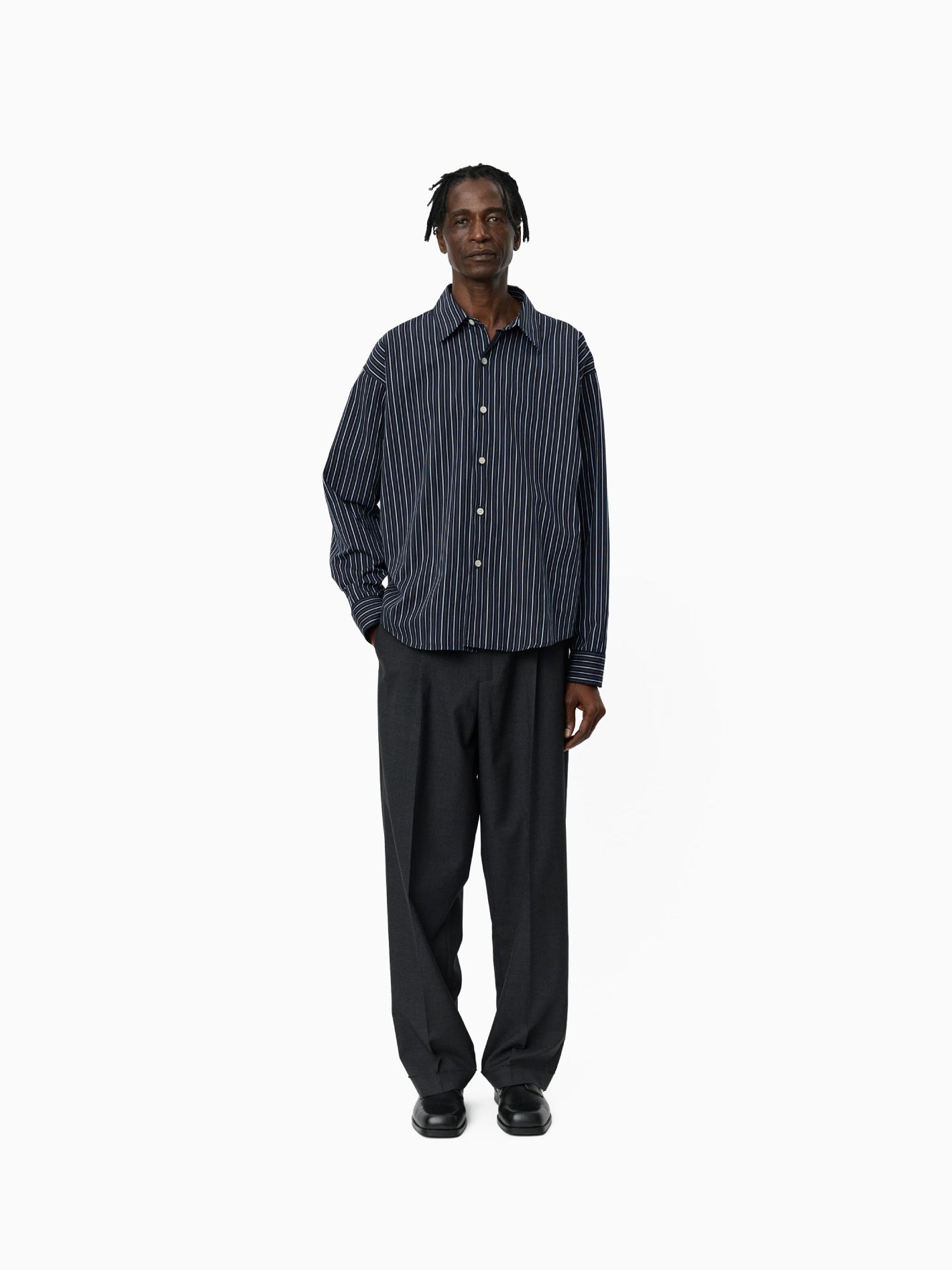 Exact Shirt Black Office Stripes