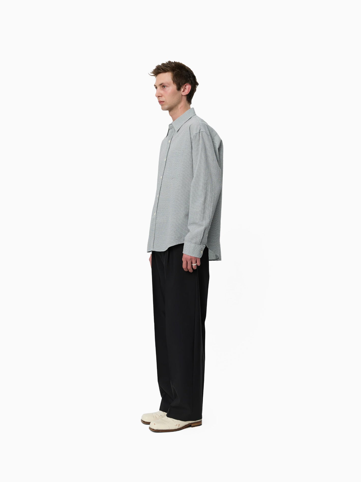 Executive Shirt Textured Bottle Grey Check
