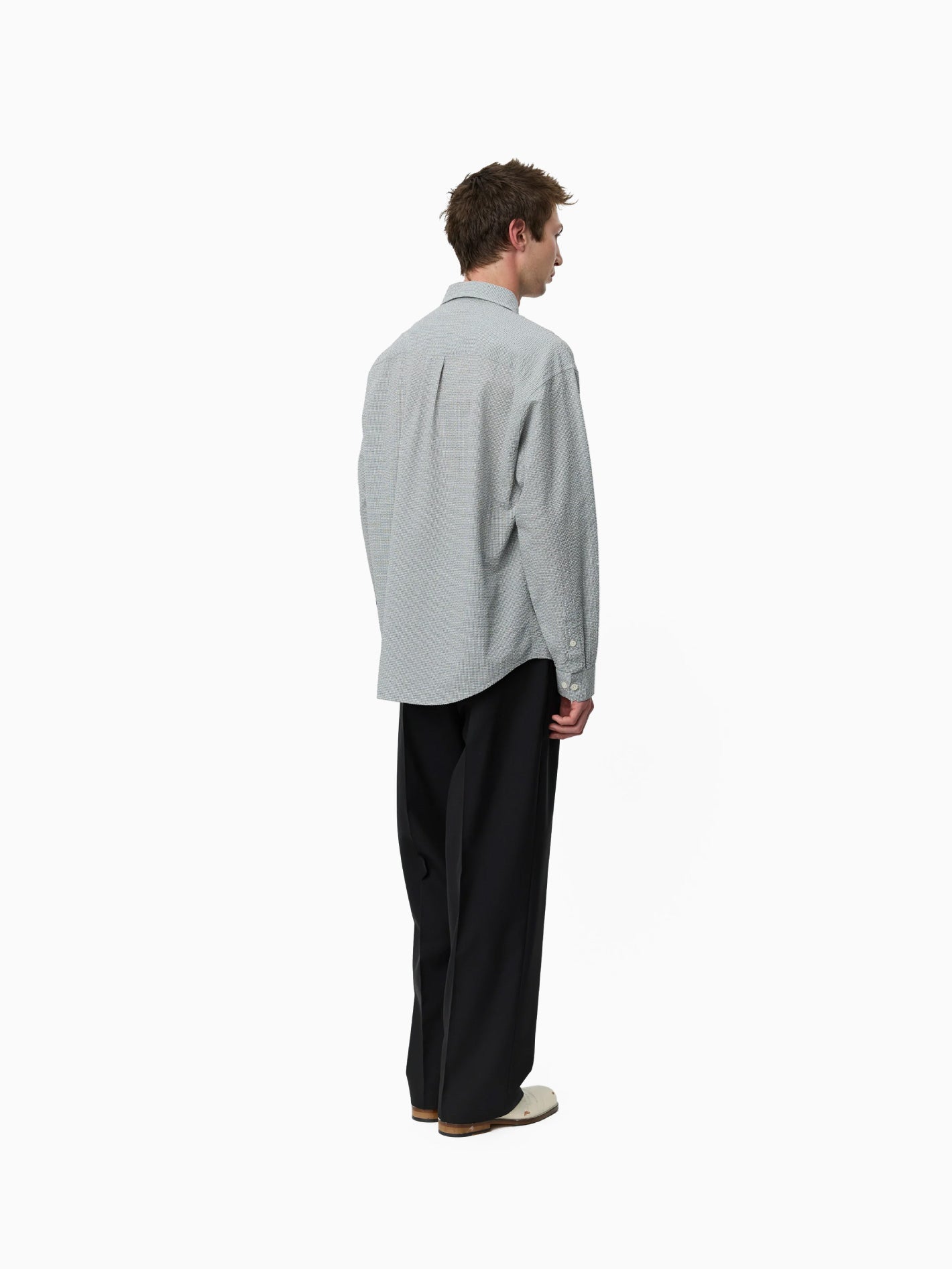 Executive Shirt Textured Bottle Grey Check
