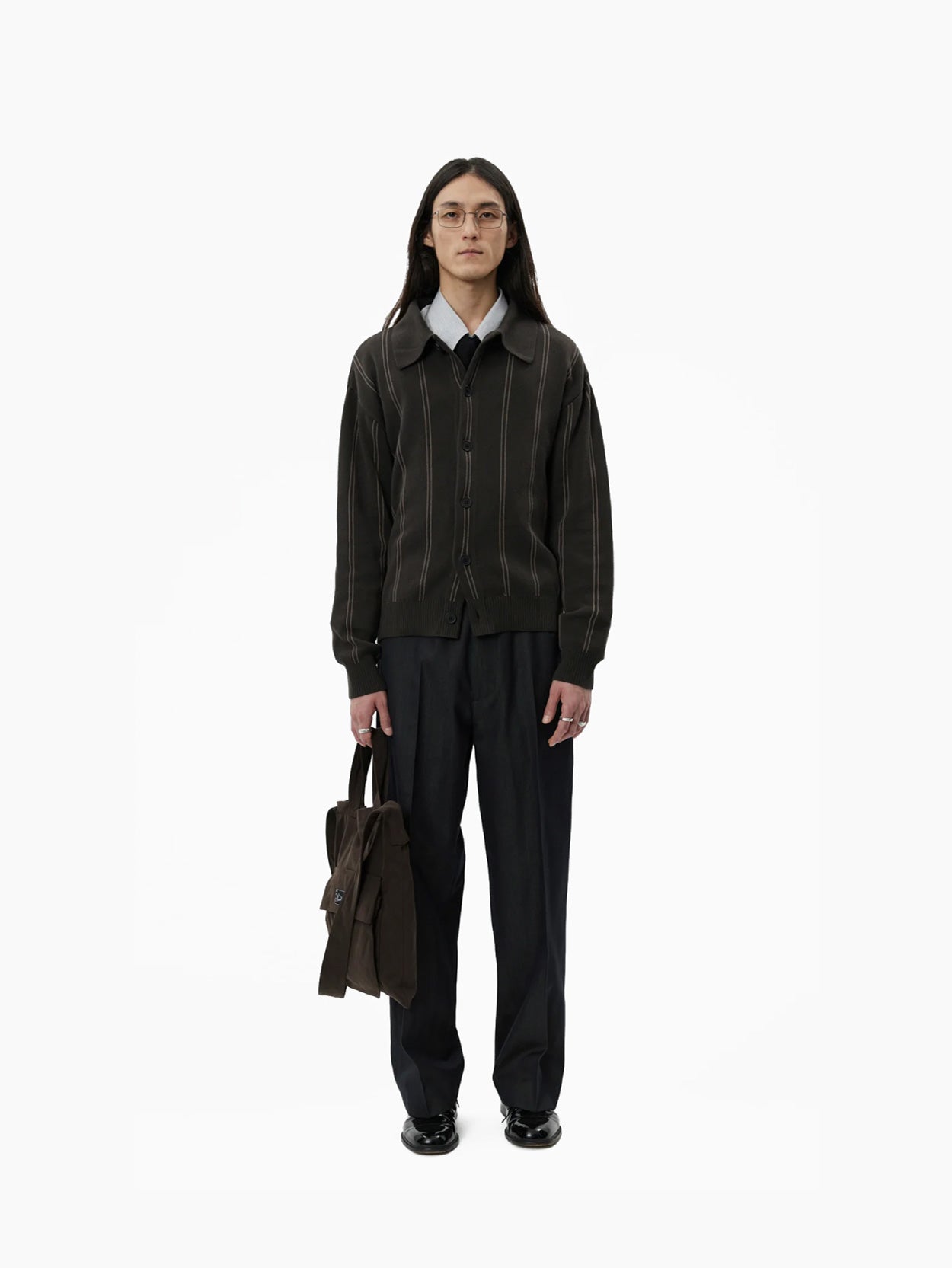 Formal Cardigan Biscuit Stripe