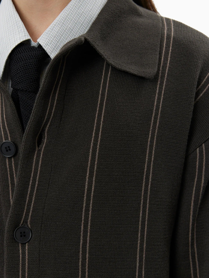 Formal Cardigan Biscuit Stripe