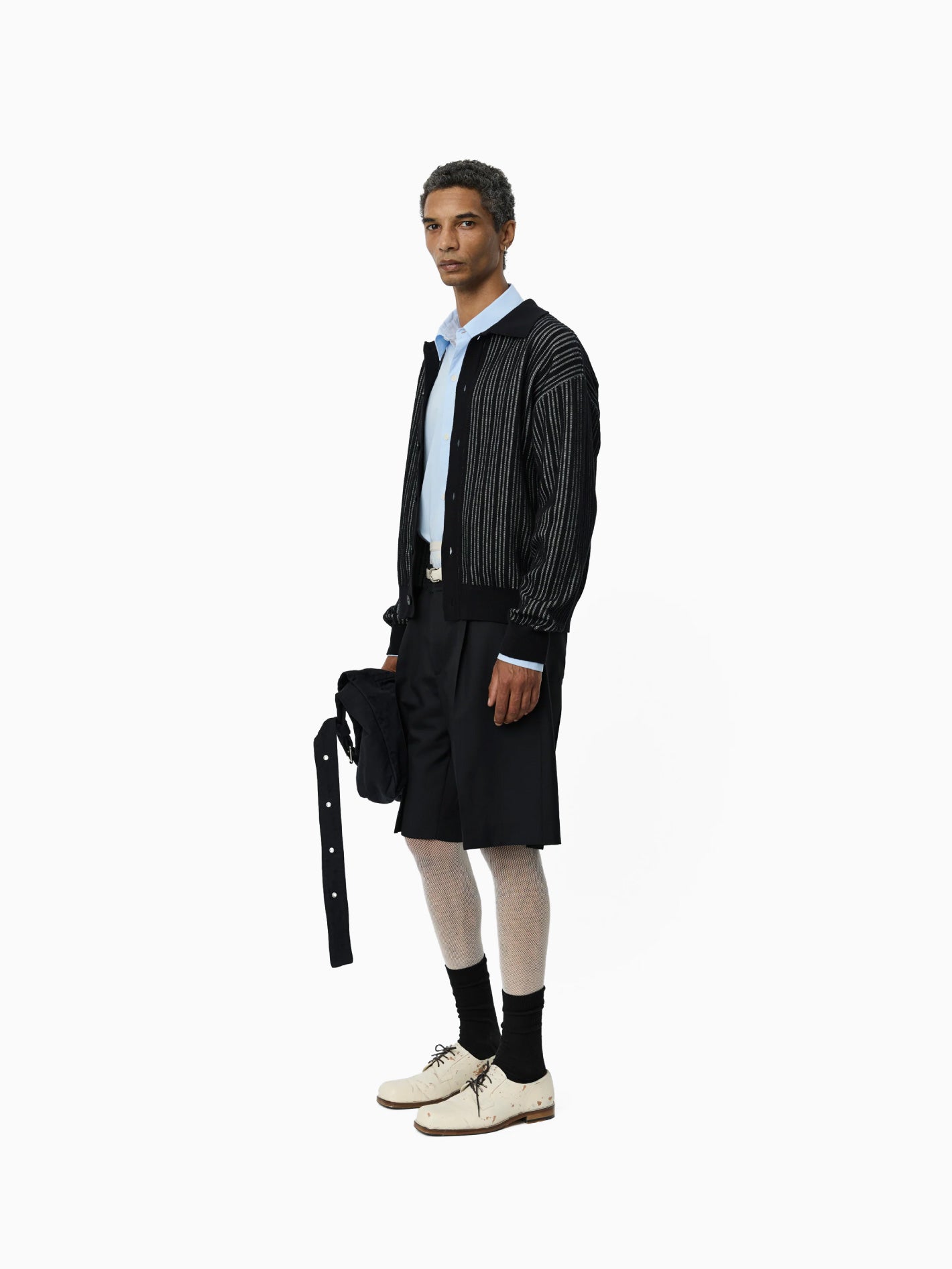 Formal Cardigan Black Stripe