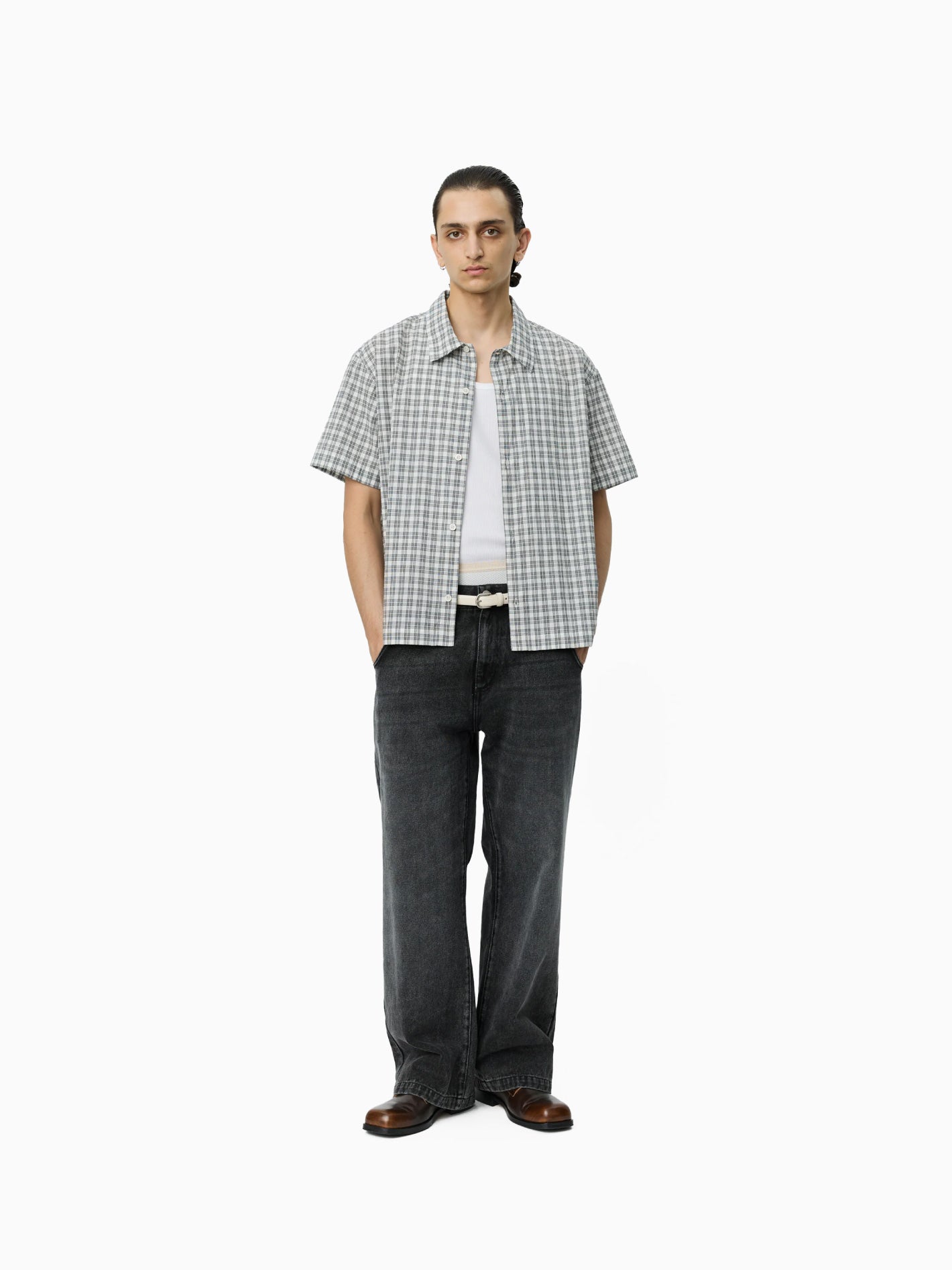 Holiday Shirt Off White Check