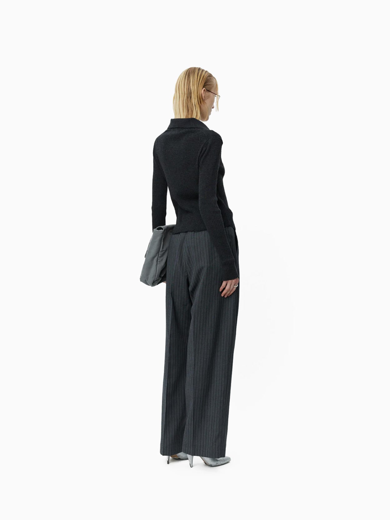 Knitted Rib Shirt Washed Graphite