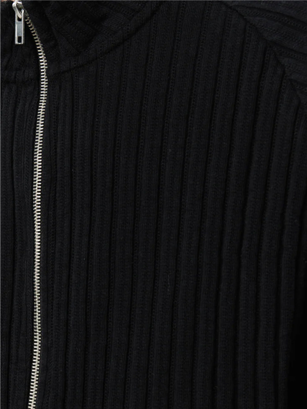 Leisure Zip Up Black Rib