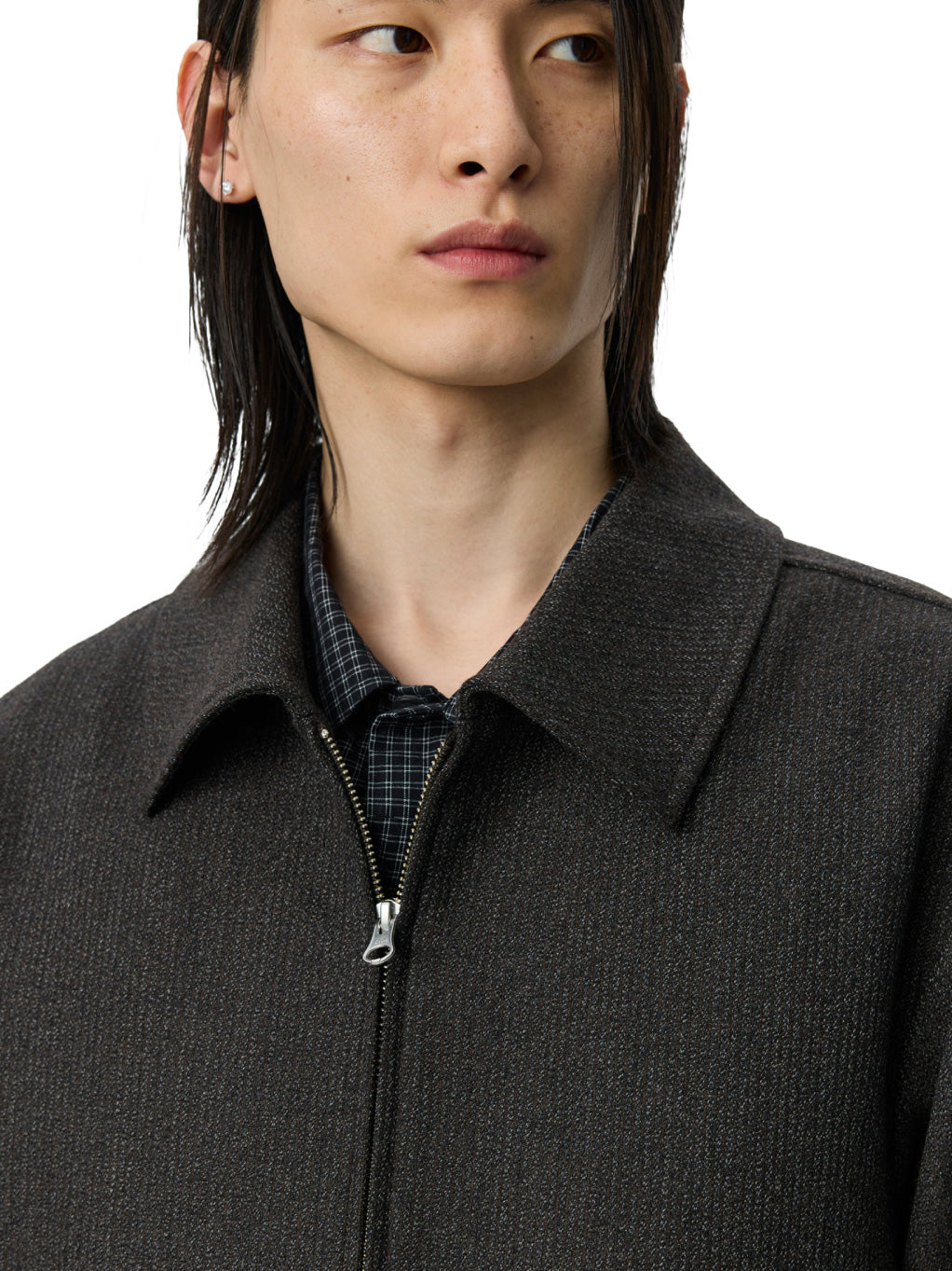 Mail Jacket Brown Melange Stripe